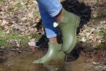 Matte Olive Waterproof Ankle Rain Boots, Size 9