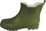 Matte Olive Waterproof Ankle Rain Boots, Size 9
