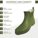 Matte Olive Waterproof Ankle Rain Boots, Size 9