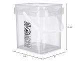 House Naturals 5 Gallon Food Grade Made in USA Plastic Bucket with lids, (Pack of 3) (Clear Square Buckets)