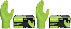 Heavy-Duty Green Nitrile Disposable Gloves, X-Large