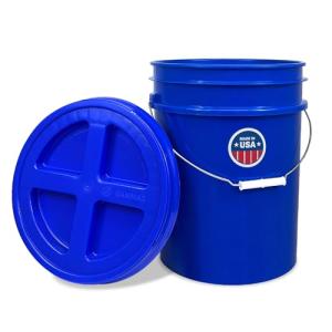 5 Gallon Bucket with Gamma Seal Screw on Airtight Lid, Food Grade Storage, Premium HPDE Plastic, BPA Free, Durable 90 Mil All Purpose Pail, Made in USA. 1 Count
