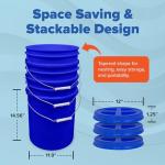 5 Gallon Bucket with Gamma Seal Screw on Airtight Lid, Food Grade Storage, Premium HPDE Plastic, BPA Free, Durable 90 Mil All Purpose Pail, Made in USA. 1 Count