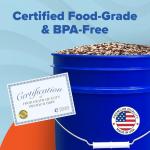 5 Gallon Bucket with Gamma Seal Screw on Airtight Lid, Food Grade Storage, Premium HPDE Plastic, BPA Free, Durable 90 Mil All Purpose Pail, Made in USA. 1 Count