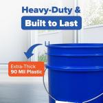 5 Gallon Bucket with Gamma Seal Screw on Airtight Lid, Food Grade Storage, Premium HPDE Plastic, BPA Free, Durable 90 Mil All Purpose Pail, Made in USA. 1 Count