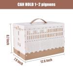 Plastic Folding Pigeon Cage, Portable Pet Bird Travel Cage Carrier Pigeon Cage Pairing Cage Pigeon Nest Box Easy to Clean for Training and Release Competition (S) （Two Doors ）