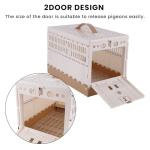 Plastic Folding Pigeon Cage, Portable Pet Bird Travel Cage Carrier Pigeon Cage Pairing Cage Pigeon Nest Box Easy to Clean for Training and Release Competition (S) （Two Doors ）