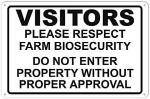 Quail Farm Biosecurity Warning Metal Sign
