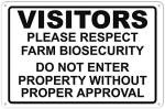 Quail Farm Biosecurity Warning Metal Sign