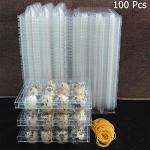Quail Egg Cartons, 100-Pack Plastic Holder