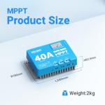 Redodo 40 Amp MPPT 12V/24V DC Input Solar Charge Controller with Built-in Bluetooth Module, Parameter Adjustable LCD Display LED Indicators