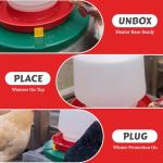 My Favorite Chicken Chicken Water Heater and Deicer - Electric Poultry Waterer for Winter - Portable Design, Freeze Proof Chicken Supplies for Outdoor Use - Water Heater and Warmer for Outside