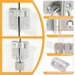 Alise Flip Latch,Gate Latches Slide Bolt Latch Safety Door Lock Catch for Barn Cabinet Pet Cage Wood Fence Garage Window,Heavy Duty Thicker Stainless Steel Gate Hardware Locks,Brushed Nickel 2 Pcs