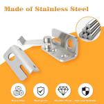 Alise Flip Latch,Gate Latches Slide Bolt Latch Safety Door Lock Catch for Barn Cabinet Pet Cage Wood Fence Garage Window,Heavy Duty Thicker Stainless Steel Gate Hardware Locks,Brushed Nickel 2 Pcs