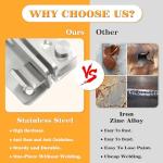 Alise Flip Latch,Gate Latches Slide Bolt Latch Safety Door Lock Catch for Barn Cabinet Pet Cage Wood Fence Garage Window,Heavy Duty Thicker Stainless Steel Gate Hardware Locks,Brushed Nickel 2 Pcs