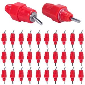 KISEER 30 Pack Automatic Chicken Waterer Poultry Water Nipple Drinker Feeders Hen Duck Screw Style