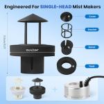 Mxmoonant Black Splash Guard & Float for Single-Head Ultrasonic Mist Maker Water Depth Greater Than 10cm/3.94inch(No Mist Maker Machine)