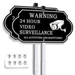 Video Surveillance Sign with 28" Stake - 2 Pack