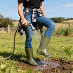 HISEA Women's Waterproof Mid-Calf Rubber Boots