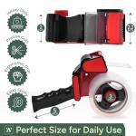Zuvo Heavy Duty Tape Gun and Dispenser with 6 Clear Packaging Tapes. Clear Packaging Tape 48cm X 66m with Metal Tape Gun Dispenser for Moving Boxes,Warehouse Or General Packing Needs