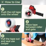 Zuvo Heavy Duty Tape Gun and Dispenser with 6 Clear Packaging Tapes. Clear Packaging Tape 48cm X 66m with Metal Tape Gun Dispenser for Moving Boxes,Warehouse Or General Packing Needs