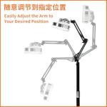 LAMTOR 82" Reptile Lamp Stand with Two 16" Hooks, Hang 10.5 Lbs Very Stable, Kindle Holder Tablet Floor Stand Reptile Heat Light Stand, Height Adjustable from 15" to 82"