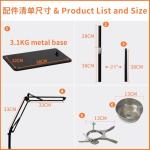 LAMTOR 82" Reptile Lamp Stand with Two 16" Hooks, Hang 10.5 Lbs Very Stable, Kindle Holder Tablet Floor Stand Reptile Heat Light Stand, Height Adjustable from 15" to 82"