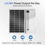 ECO-WORTHY 400W Solar Panels 4pcs 100 Watt 12 Volt Monocrystalline Solar Panel Module for Off Grid PV Power for Home, Camping, Boat, Shed Farm, RV