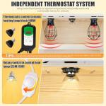 Large Wooden Chicken Brooder Box with Thermostat and 3 Heat Lamps,Brooder Box...