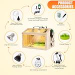 Large Wooden Chicken Brooder Box with Thermostat and 3 Heat Lamps,Brooder Box...