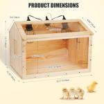 Large Wooden Chicken Brooder Box with Thermostat and 3 Heat Lamps,Brooder Box...