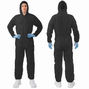 VVicogard Disposable Isolation Coveralls, Front Zipper Elastic Wrists Ankles, Polypropylene PP Protective Coverall Suit Dust-proof with Hood for Manufacturing, Spray Painting, Industrial