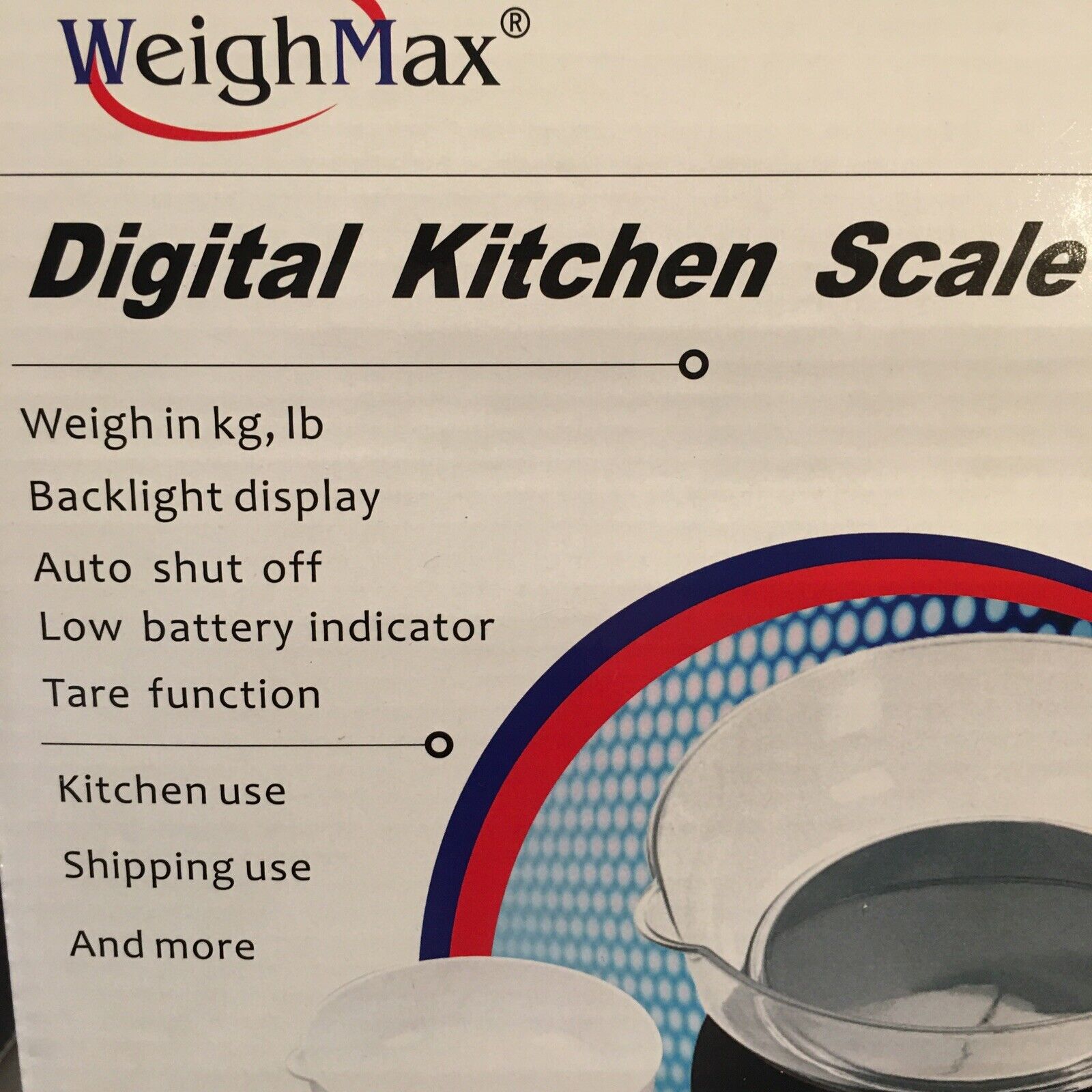 Digital Kitchen Scale with Auto Shut Off and Tare
