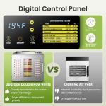 Septree Commercial Large 10 Trays Food Dehydrator, Usable Area up to 17ft², 1000W Detachable Full Stainless Steel Dryer Machine, up to 190℉ Temperature, for Meat, Fruit, Beef, Herbs, and Pet Food