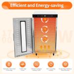 Commercial Food Dehydrator for Jerky, Large Drying Space with 20 Stainless Steel Trays, 1700W Dehydrated Dryer, 24H Timer, 194°F Temperature Control, for Herbs, Meat, Fruit, and Yogurt