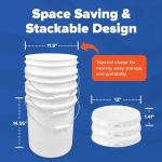 ePackageSupply 5 Gallon White Bucket & Lid, Made in The USA, Durable 90 Mil All Purpose Pail, Food Grade, Contains No BPA Plastic, Premium HPDE, 6 Pack