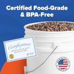 ePackageSupply 5 Gallon White Bucket & Lid, Made in The USA, Durable 90 Mil All Purpose Pail, Food Grade, Contains No BPA Plastic, Premium HPDE, 6 Pack