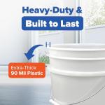 ePackageSupply 5 Gallon White Bucket & Lid, Made in The USA, Durable 90 Mil All Purpose Pail, Food Grade, Contains No BPA Plastic, Premium HPDE, 6 Pack
