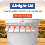 ePackageSupply 5 Gallon White Bucket & Lid, Made in The USA, Durable 90 Mil All Purpose Pail, Food Grade, Contains No BPA Plastic, Premium HPDE, 6 Pack