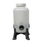 Quail Feeder Container with Feeding Ports and Stand | Ports are 3D Printed | Made in USA (4-Quart, Space Grey)