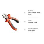 Edward Tools Harden Pro Wire Cutters Diagonal Pliers 6” - Heavy Duty Side Flush Cutters for Wire, Zip Ties, Crafting, Electrical Wire - Fine Carbon Steel - Spring Loaded Ergo Grip Handle (1)