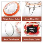 Encheng 25 oz Glass Jars With Airtight Lids And Leak Proof Rubber Gasket,Wide Mouth Mason Jars With Hinged Lids For Kitchen Canisters 750ml, Glass Storage Containers 6 Pack