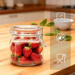 Encheng 25 oz Glass Jars With Airtight Lids And Leak Proof Rubber Gasket,Wide Mouth Mason Jars With Hinged Lids For Kitchen Canisters 750ml, Glass Storage Containers 6 Pack