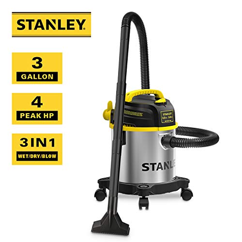 Stanley 3 Gallon Wet Dry Vacuum, 4.0 HP