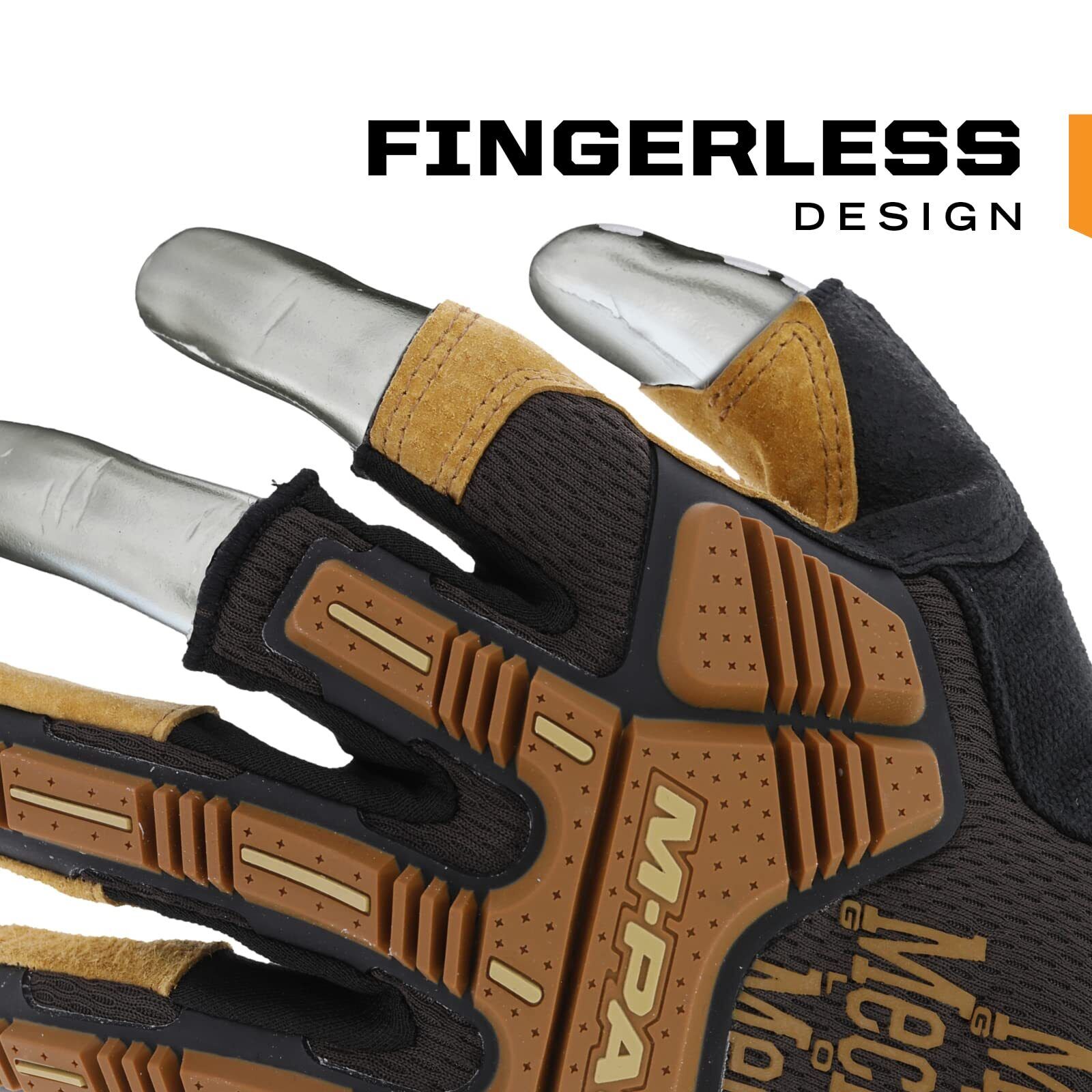 Fingerless Durahide Leather Work Gloves for Framing