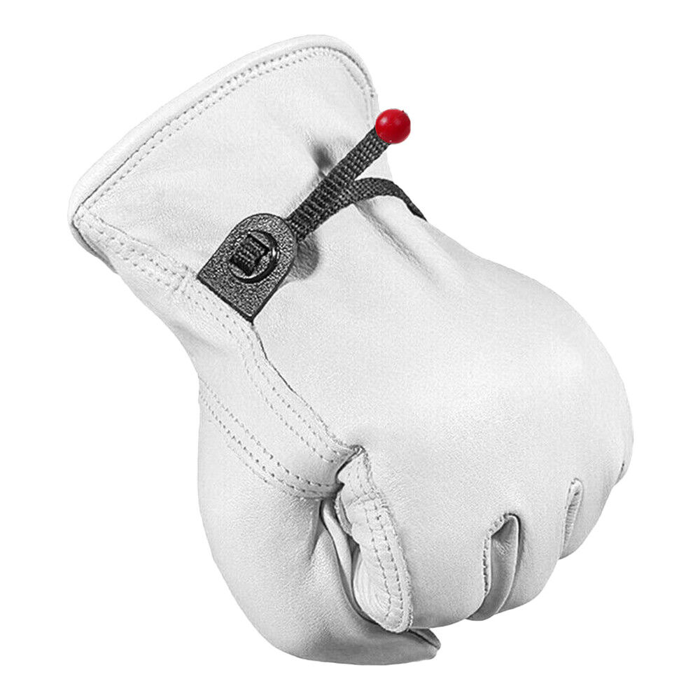 Adjustable Cowhide Leather Work Gloves for Poultry Care