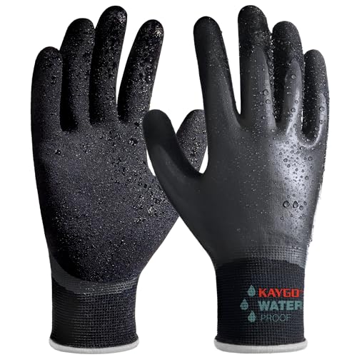 KAYGO Waterproof Rubber Coated Work Gloves - XL