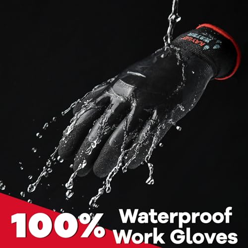 KAYGO Waterproof Rubber Coated Work Gloves - XL