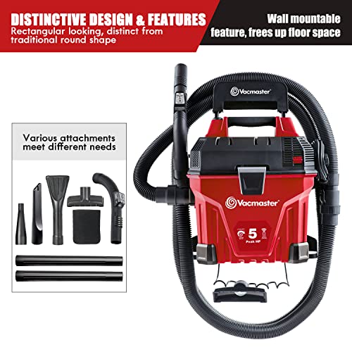 Vacmaster 5 Gallon Wall-Mount Wet/Dry Vacuum