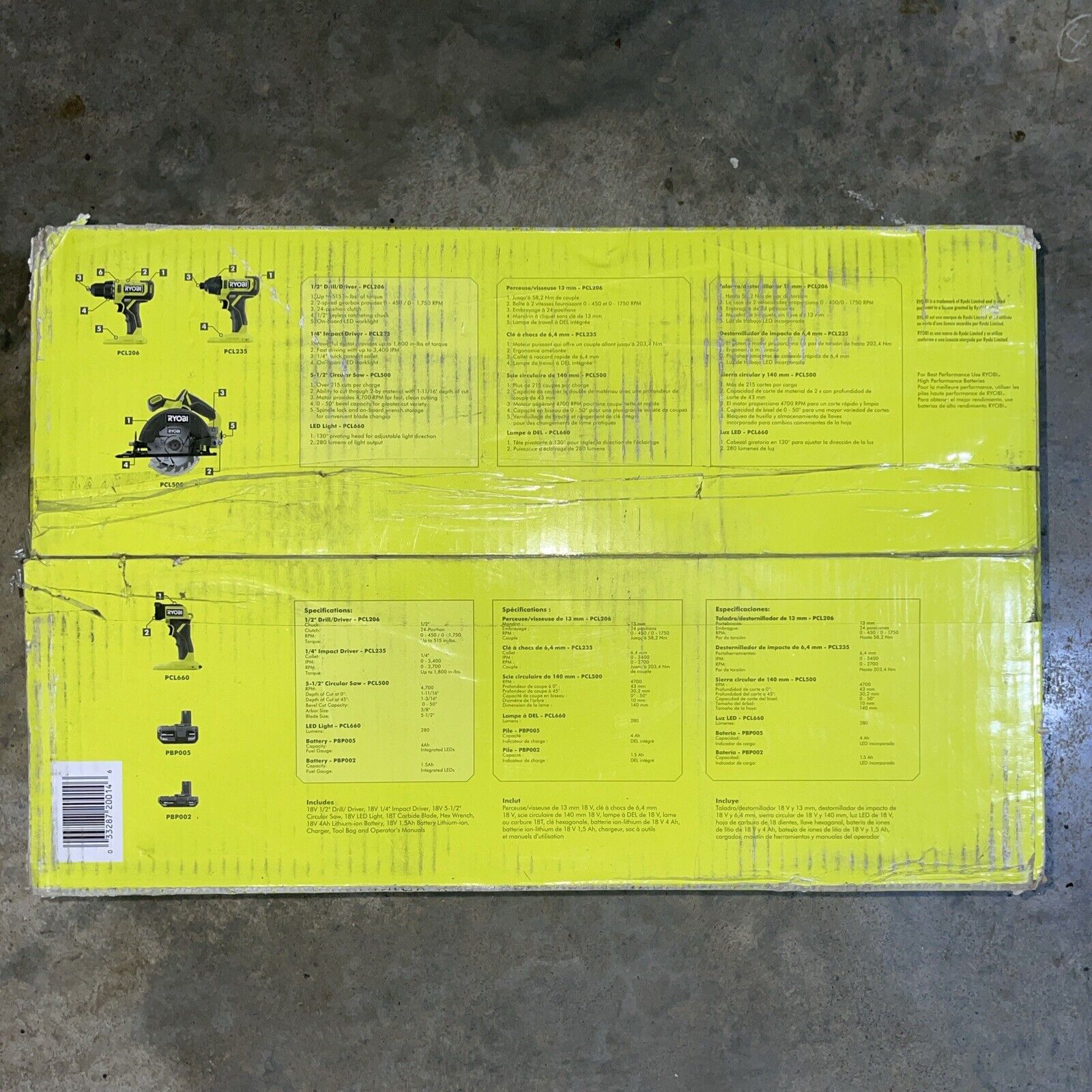 RYOBI ONE+ 18V Cordless 4-Tool Set